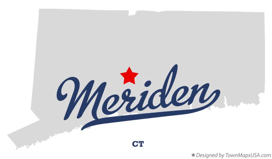 Map of Meriden Connecticut CT