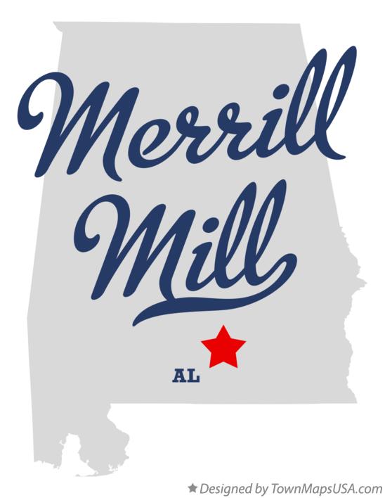Map of Merrill Mill Alabama AL