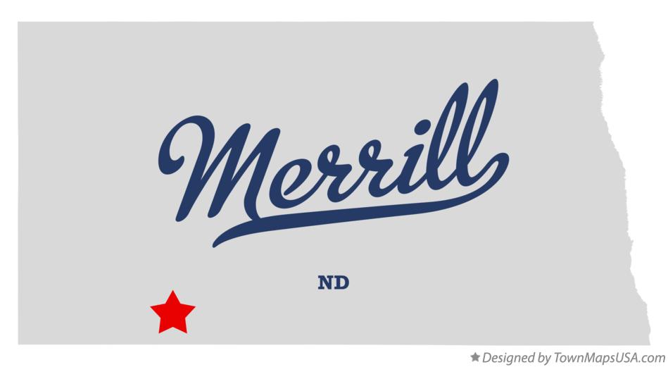 Map of Merrill North Dakota ND