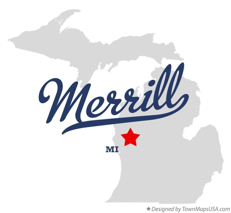 Map of Merrill Michigan MI