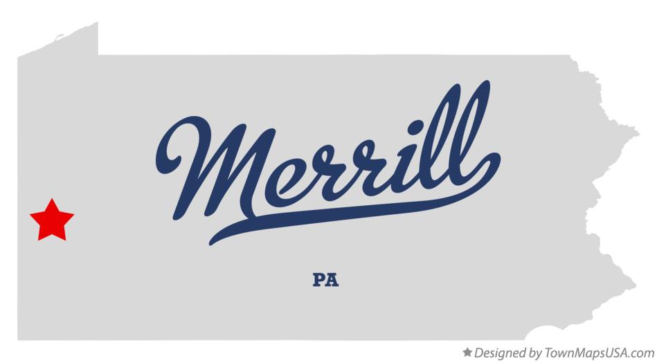 Map of Merrill Pennsylvania PA