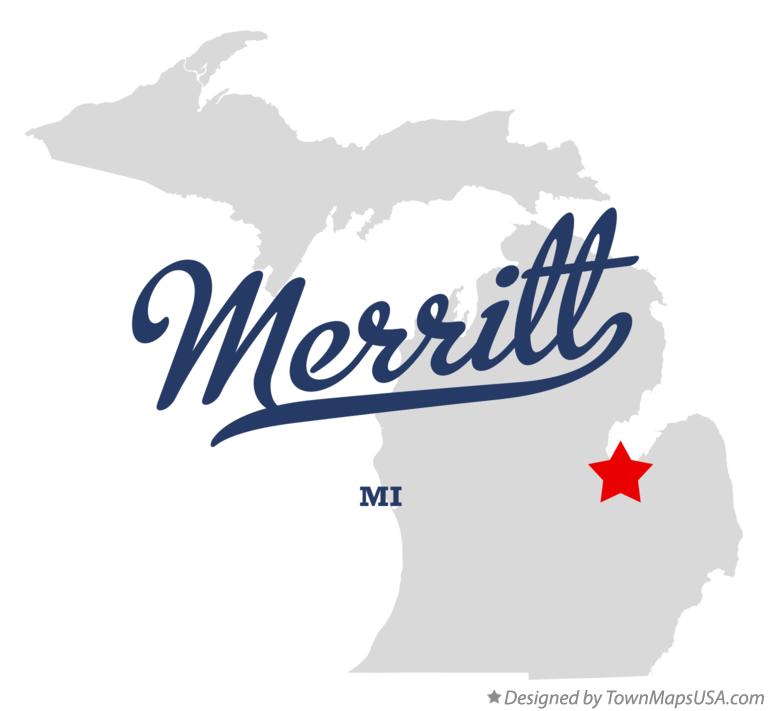 Map of Merritt Michigan MI