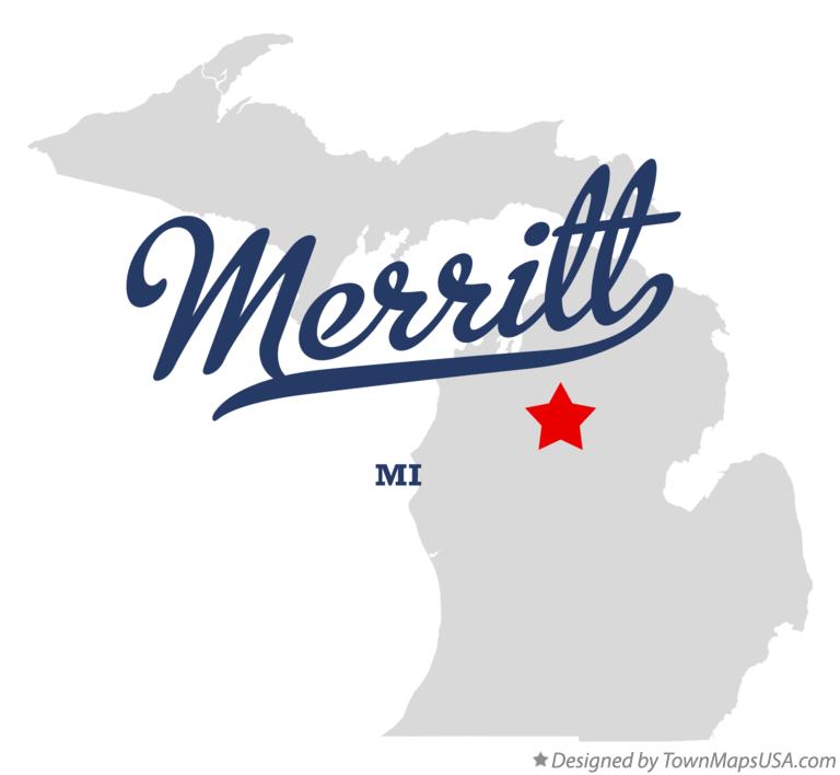 Map of Merritt Michigan MI