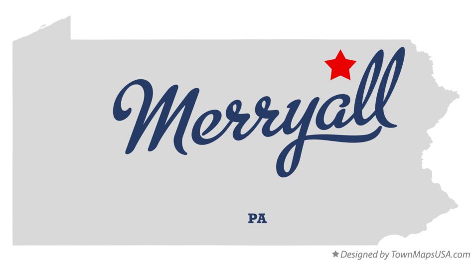 Map of Merryall Pennsylvania PA