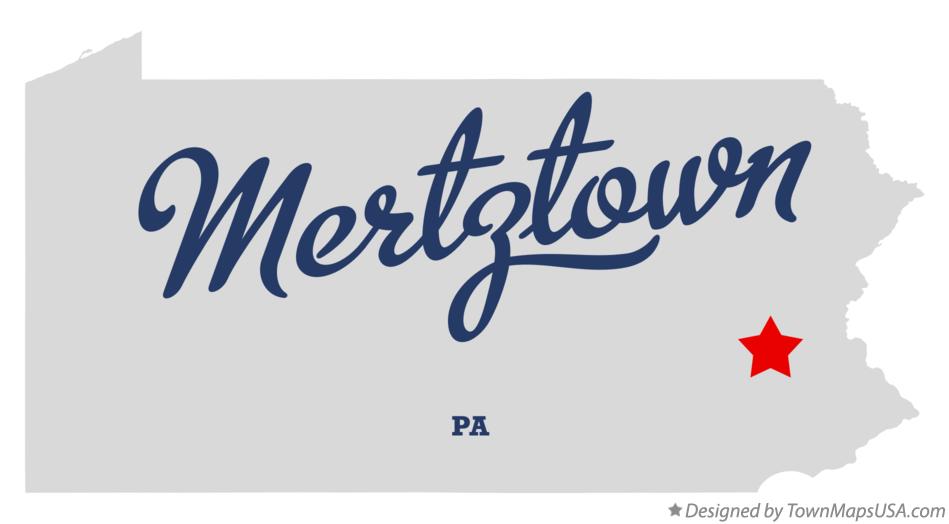 Map of Mertztown Pennsylvania PA