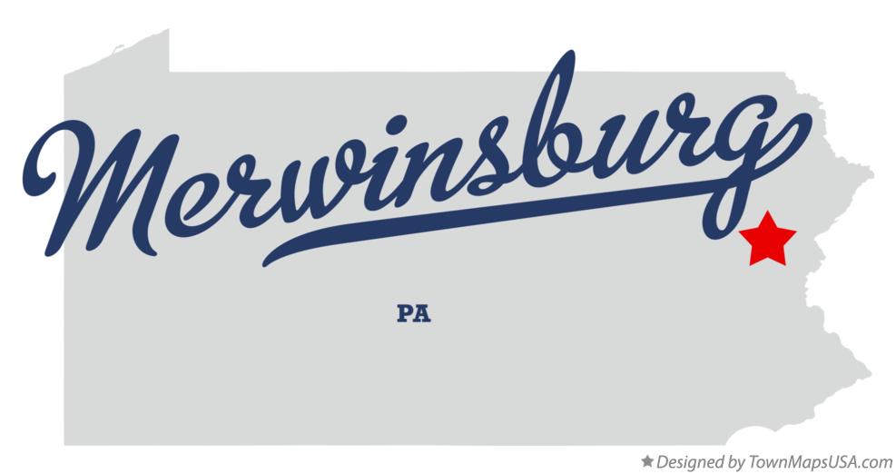 Map of Merwinsburg Pennsylvania PA