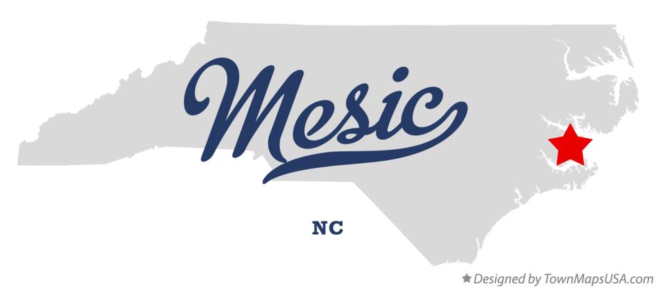 Map of Mesic North Carolina NC