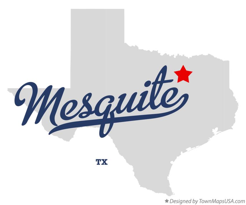 Map of Mesquite Texas TX