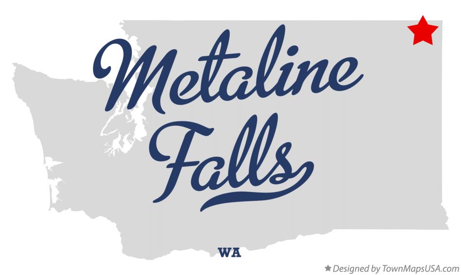 Map of Metaline Falls Washington WA