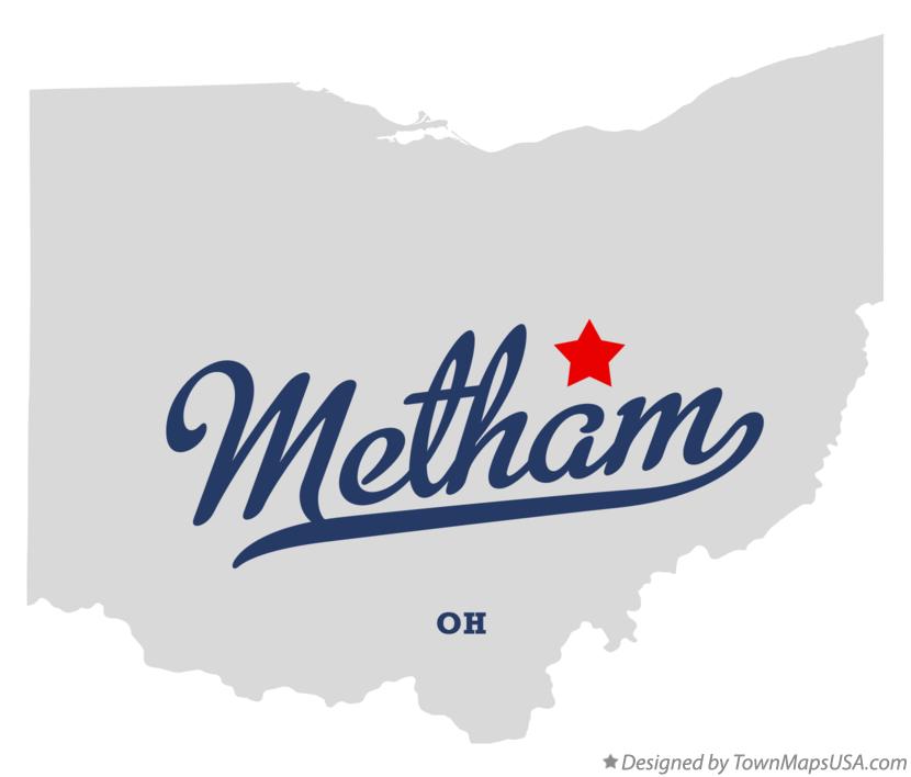 Map of Metham Ohio OH