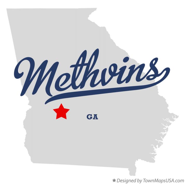 Map of Methvins Georgia GA
