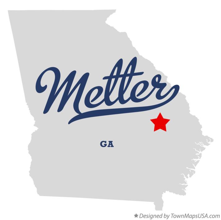 Map of Metter Georgia GA