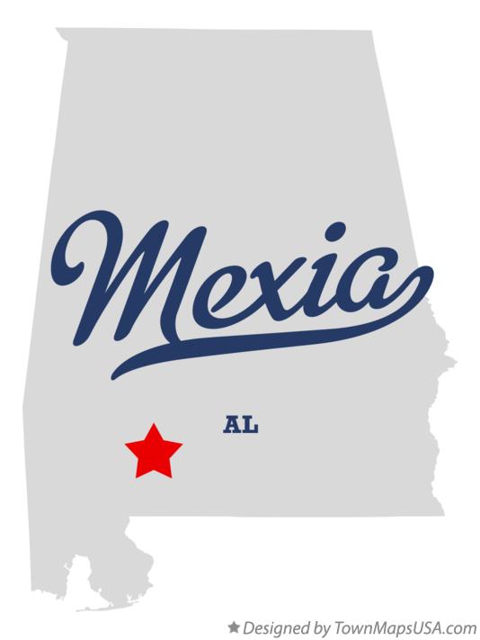 Map of Mexia Alabama AL
