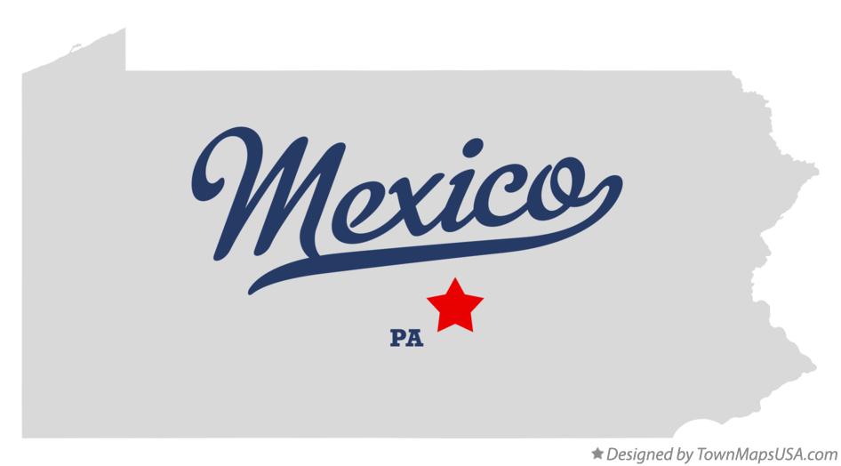 Map of Mexico Pennsylvania PA