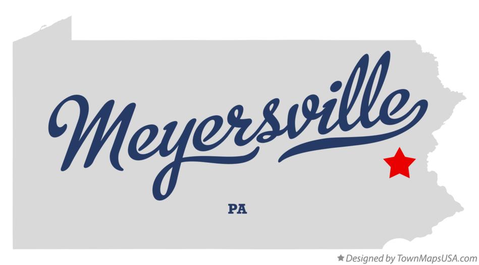 Map of Meyersville Pennsylvania PA