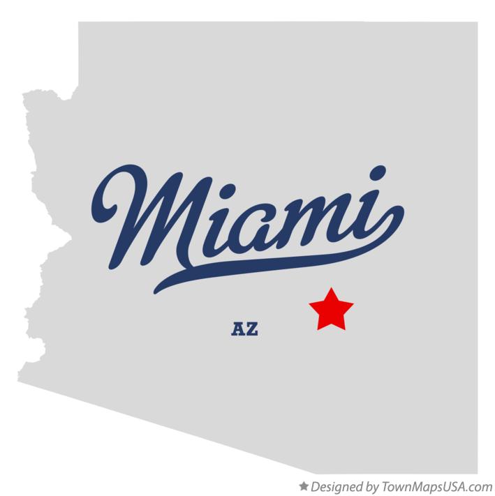 Map of Miami Arizona AZ