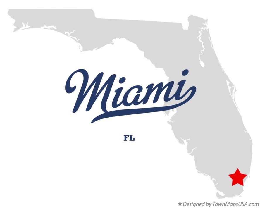 Map of Miami Florida FL