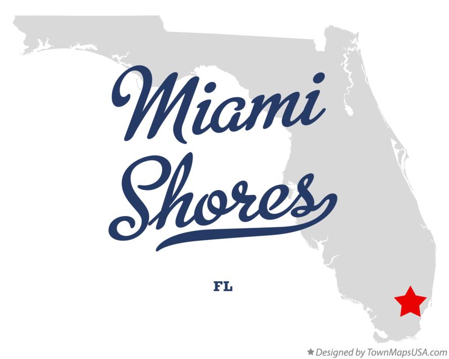 Map of Miami Shores Florida FL