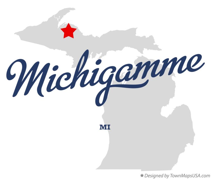 Map of Michigamme Michigan MI