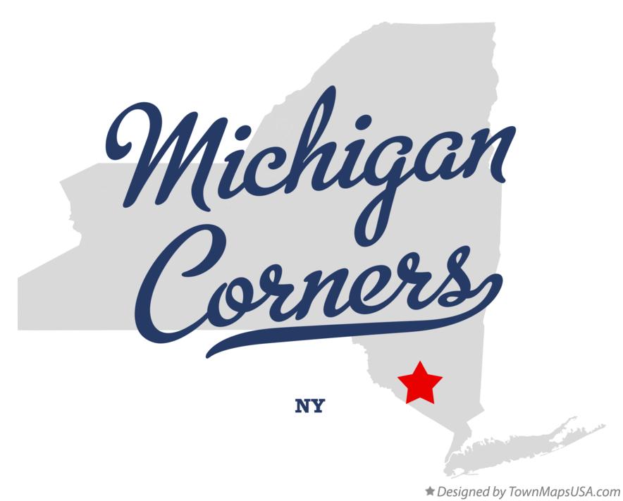 Map of Michigan Corners New York NY