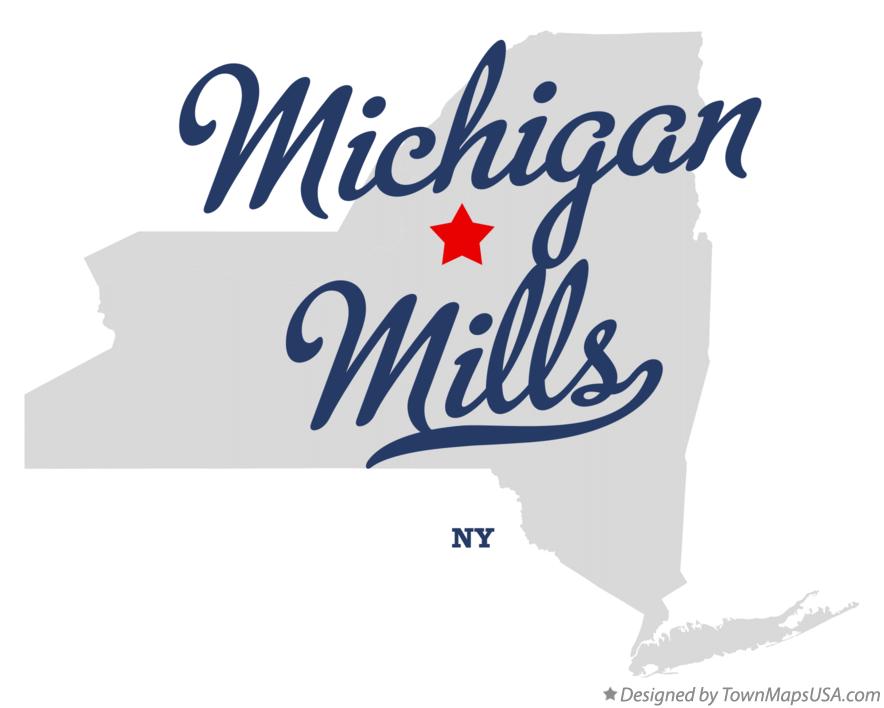 Map of Michigan Mills New York NY