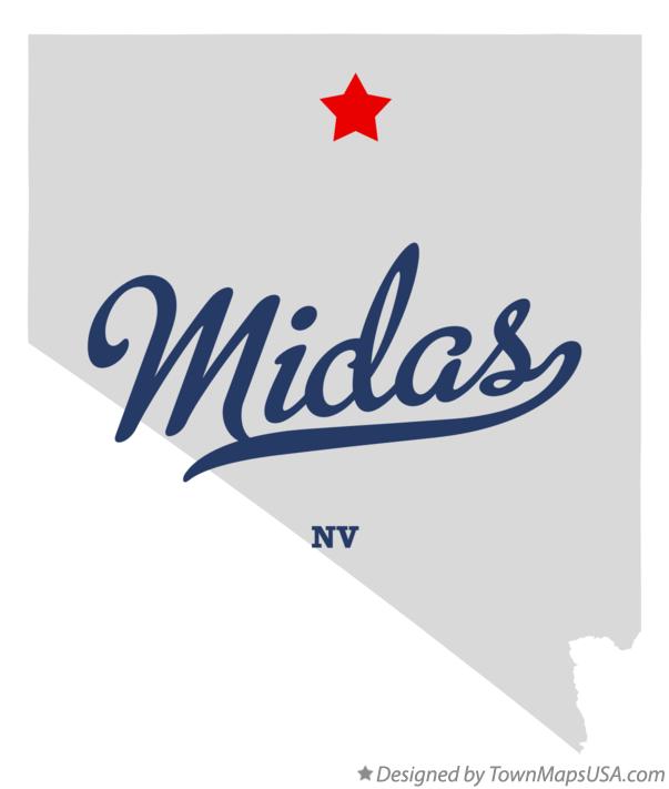 Map of Midas Nevada NV