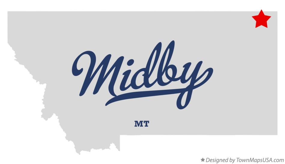 Map of Midby Montana MT