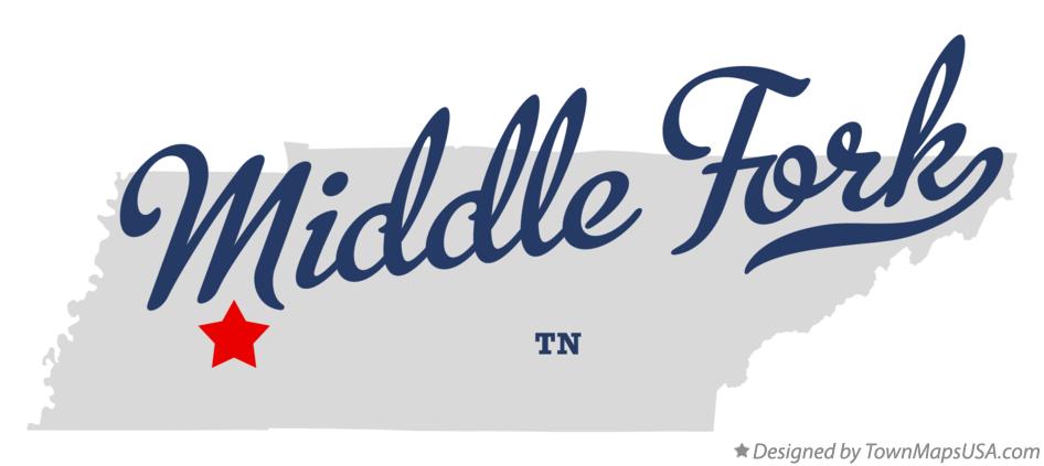 Map of Middle Fork Tennessee TN