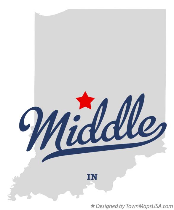 Map of Middle Indiana IN