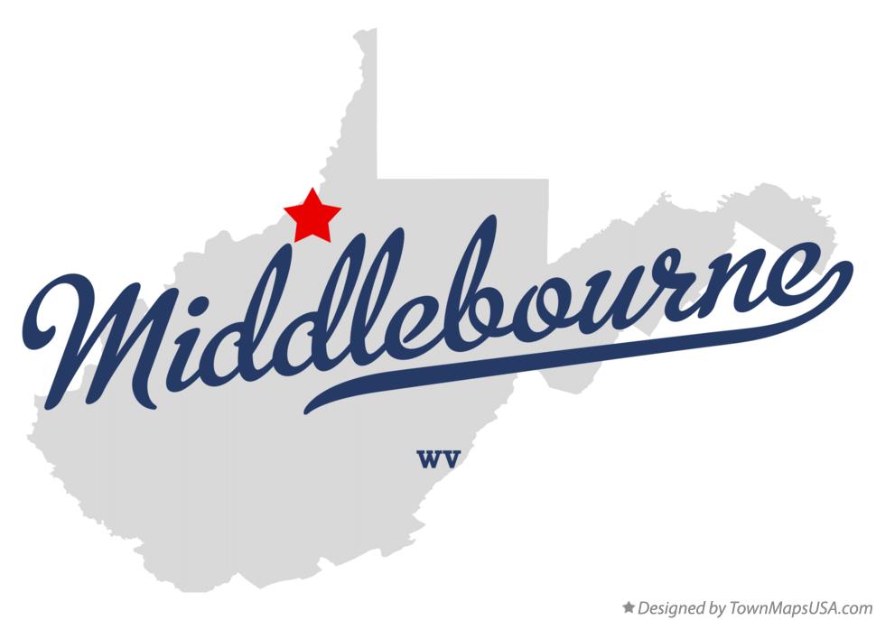 Map of Middlebourne West Virginia WV