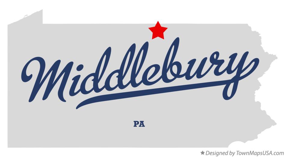 Map of Middlebury Pennsylvania PA