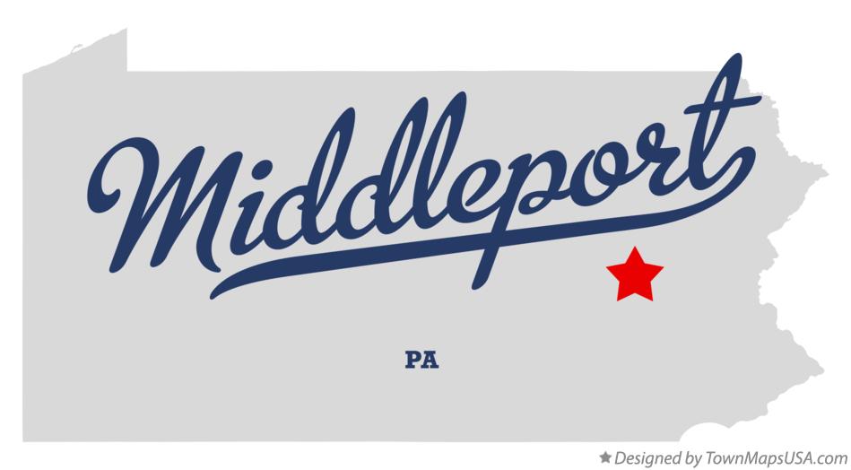 Map of Middleport Pennsylvania PA