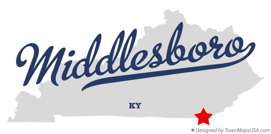 Map of Middlesboro Kentucky KY