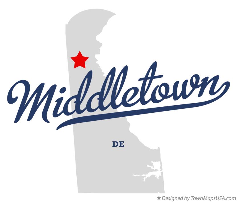 Map of Middletown Delaware DE