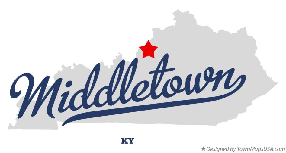 Map of Middletown Kentucky KY