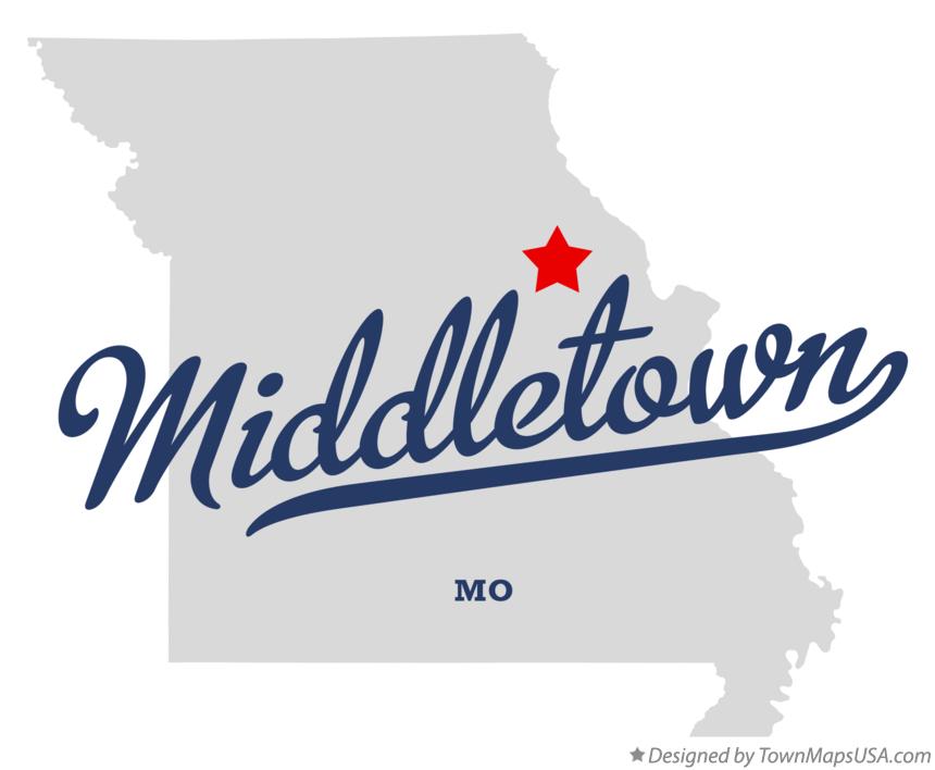 Map of Middletown Missouri MO