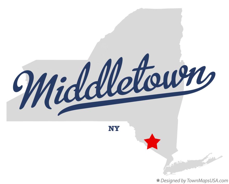 Map of Middletown New York NY