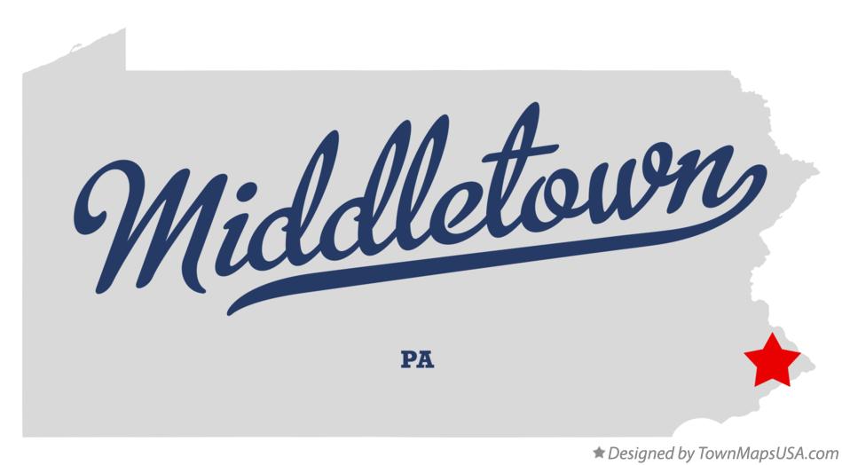Map of Middletown Pennsylvania PA