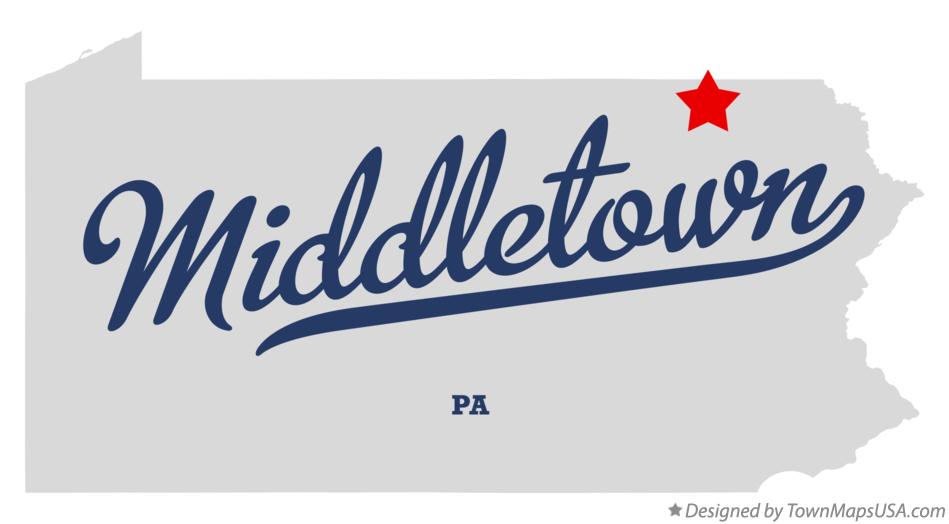 Map of Middletown Pennsylvania PA