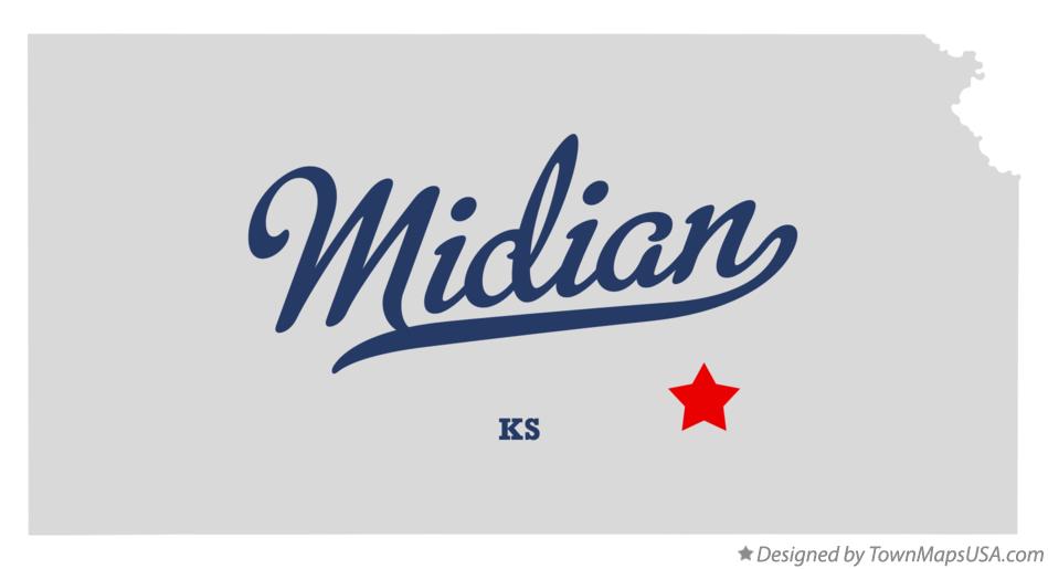 Map of Midian Kansas KS