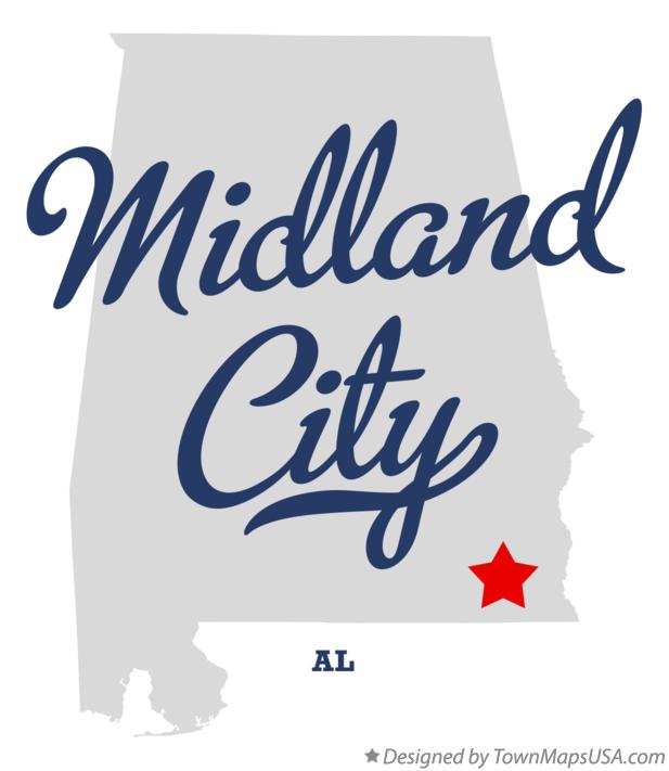 Map of Midland City Alabama AL