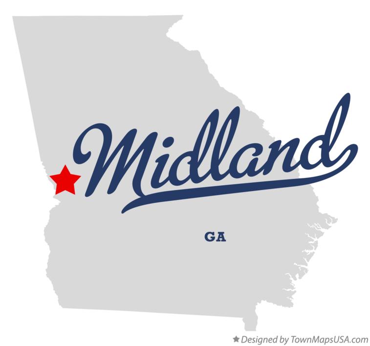 Map of Midland Georgia GA
