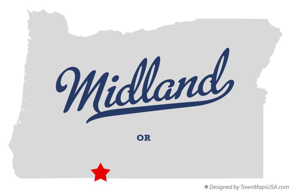 Map of Midland Oregon OR