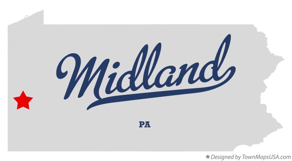 Map of Midland Pennsylvania PA