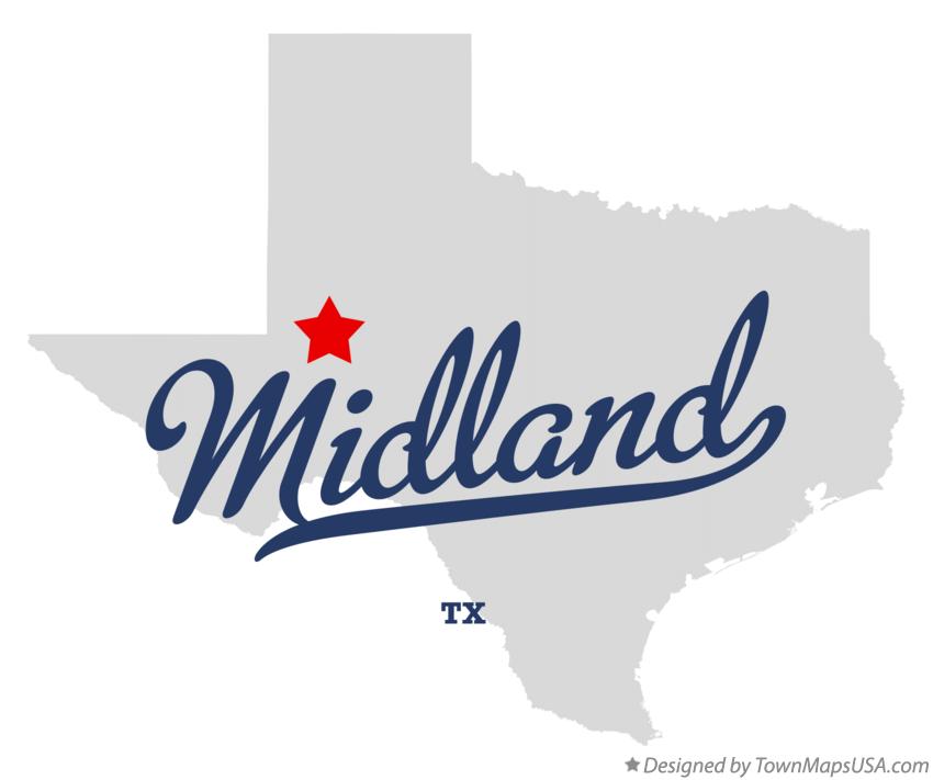Map of Midland Texas TX