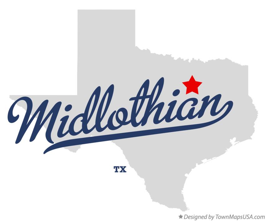 Map of Midlothian Texas TX