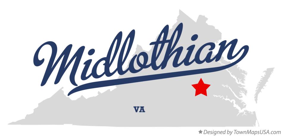 Map of Midlothian Virginia VA