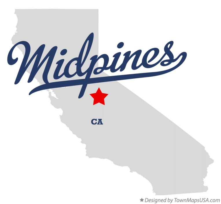 Map of Midpines California CA