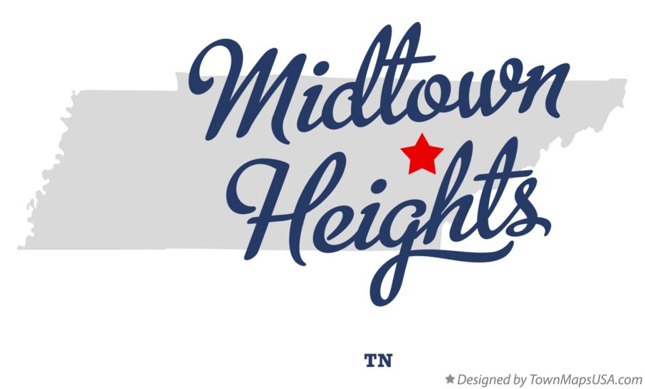 Map of Midtown Heights Tennessee TN
