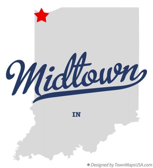 Map of Midtown Indiana IN